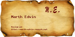 Marth Edvin névjegykártya